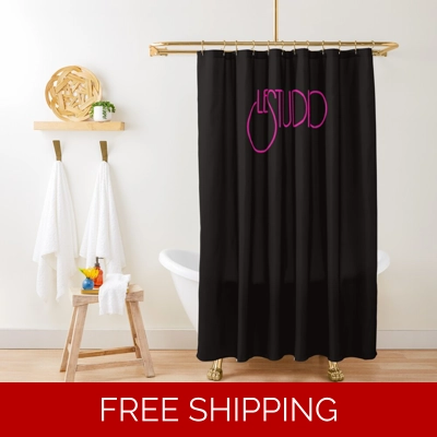 Le Studio Shower Curtain Black Hot Pink Logo Le Studio Shower Curtain Black Hot Pink Logo